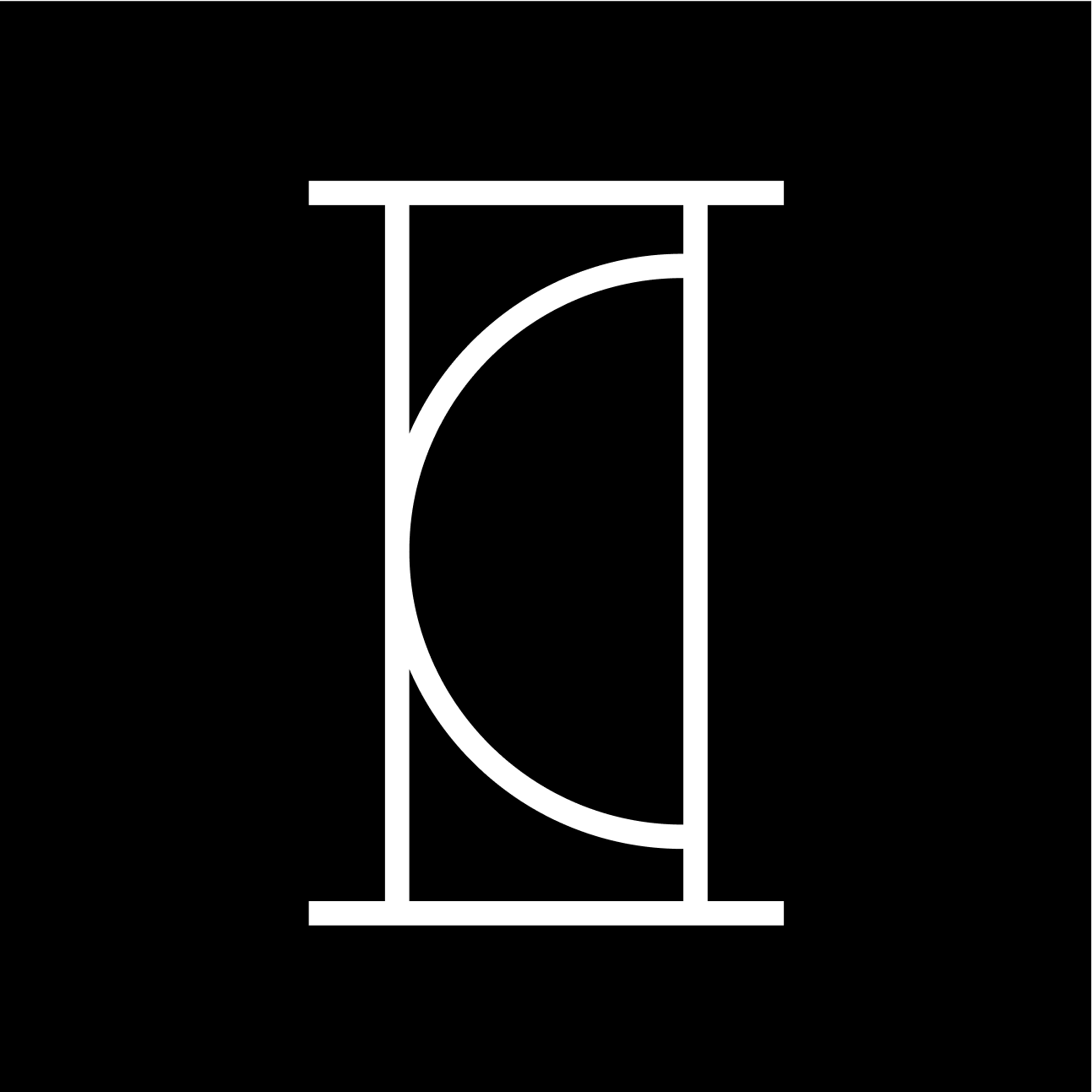 ICI Logomark Square White on Black